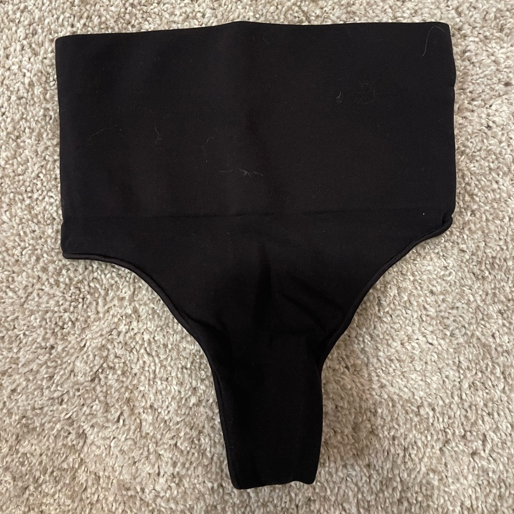 SKIMS Black High-Waisted Thong Shapewear